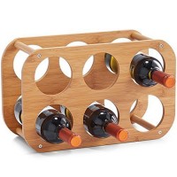 Top Selling 6 Bottle Bamboo Wooden Novelty Wine Bottle Holder