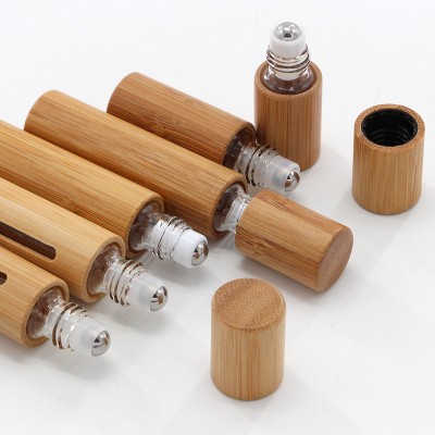 Newly Perfume Bottles In China with Bamboo, Free sample cosmetic bamboo bottle for essential oil bottle roller ball