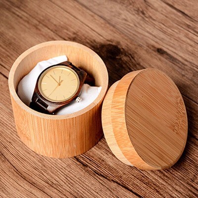 Excellent Quality Round Wooden bamboo Watch Box Wholesale