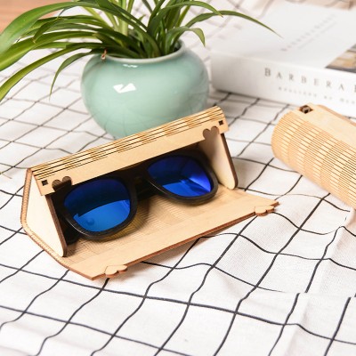 2020 Natural Wooden Bamboo Sunglasses Case Custom Logo Wooden Glasses Boxes