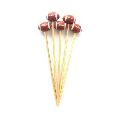 American Football Shape Cuisine Wood Colorful Fruit Picks