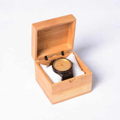 High Quality OEM Rectangle Bamboo Watch Box Custom Branded Solid Wooden Box For Watch